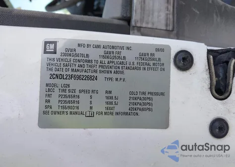 2009 Chevrolet Equinox Ls from USA, damaged, VIN 2CNDL23F696226824